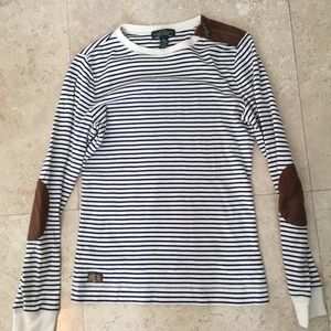 Navy/white Stripped Ralph Lauren Long Sleeve